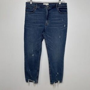Abercrombie The Skinny Distressed Blue Women's Jeans